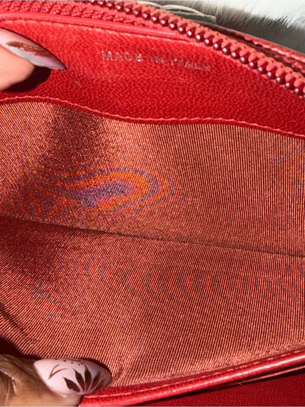 CHANEL Red Quilted Caviar Leather Leboy Zip Wallet- GOOD CONDITION